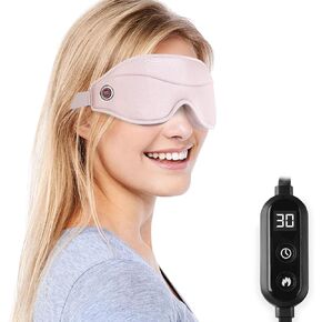 قناع تدليك العين 3 في 1 من دكتور بريبير، مدلك محيطي ثلاثي الأبعاد للعيون الجافة مع 3 أوضاع اهتزاز، التحكم في درجة الحرارة والمؤقت، ضغط USB دافئ للعين للنوم، العيون الجافة، العيون المتعبة، MGD، وردي in Kuwait