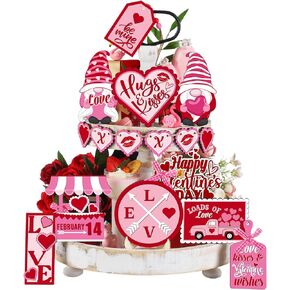 Mifoci 15 Pcs Graduation Tiered Tray Decor Set Farmhouse Wood Class of 2024 Table Decorations Tabletop Rustic Wooden Table Signs for Home Graduation Kitchen Table Decoration