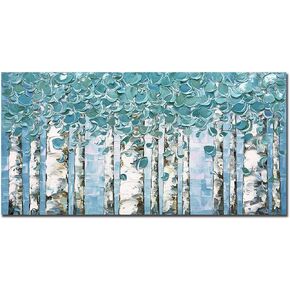 V-Inspire، 24x48 بوصة حديثة تجريدية لوحة زيتية فنية شجرة مرسومة باليد على قماش جدار الفن التجريدي فن الخشب داخل مؤطر شنقا جدار الديكور in Kuwait