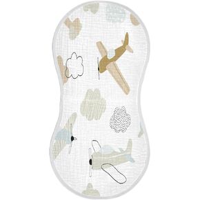 Kigai 4 Pack Burp Cloths for Baby Girls -Cute Airplane in Kindergarten Style Ultra Absorbent Burp Clothes, Newborn Towel - Milk Spit Up Rags -Soft Baby Rags in Saudi Arabia