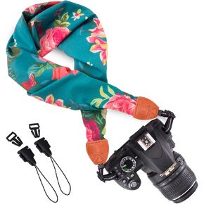 حزام الكتف ذو الوشاح الناعم للكاميرا من Wolven متوافق مع جميع DSLR/SLR/كاميرا رقمية (DC)/كاميرا فورية/نيكون/كانون / سوني / بنتاكس / أوليمبوس / ليكا / فوجي فيلم إلخ نمط 05 in Kuwait