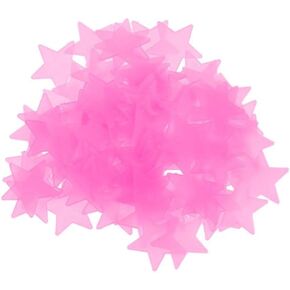 100 قطعة من ملصقات الحائط المضيئة ثلاثية الأبعاد لغرف الأطفال وغرفة المعيشة وديكور المنزل (وردي) in Kuwait