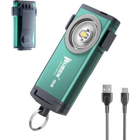 WUBEN G2 Keychain Flashlight، 500 Lumens مصباح جيب قابل لإعادة الشحن لومن عالي، 5 أوضاع صغيرة بقيادة مصباح يدوي مدمج، سلسلة مفاتيح EDC أضواء فلاش صغيرة مشبك قبعة مغناطيسي للسفر والتخييم