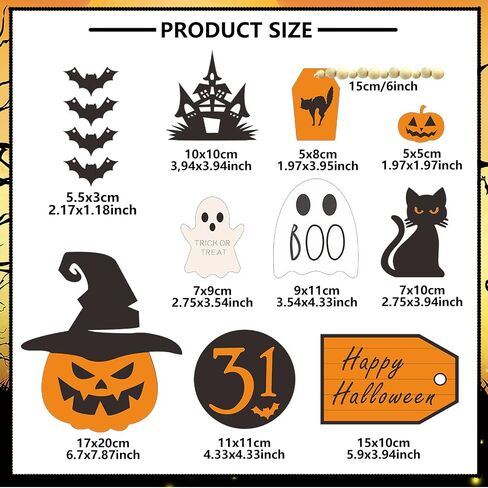 Halloween Decorations -10 Pcs Halloween Tiered Tray Decor Set, Boo Happy Halloween Signs, Cute Pumpkin, Ghost, Cat Crafts Decor, Farmhouse Tier Tray Decor Items for Room Table Home Party Favors in Saudi Arabia