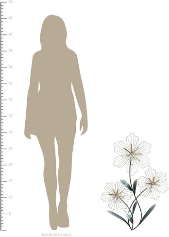 ديكور حائطي ثلاثي الزهور SHD0198 من ستراتون لديكور المنزل 18.50 عرضًا × 1.38 عمقًا × 30.00 ارتفاعًا، فضي وأزرق in Kuwait