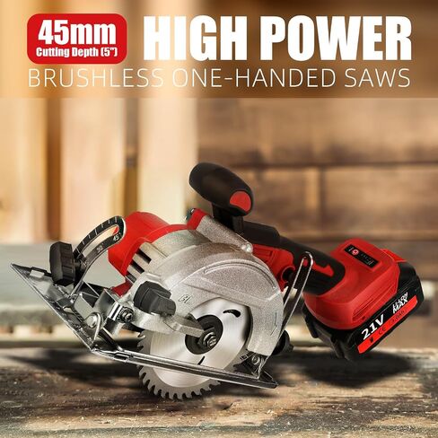 FURONGHUA 20V 4-1/2" Cordless Circular Saw Band 2.0Ah Battery, Laser Guider, Tear Guide Max Cut Depth in Saudi Arabia