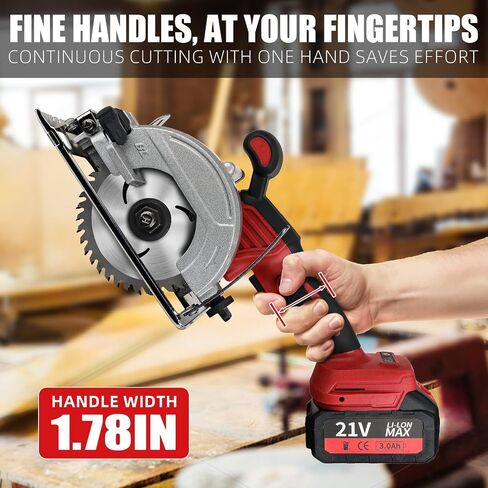 FURONGHUA 20V 4-1/2" Cordless Circular Saw Band 2.0Ah Battery, Laser Guider, Tear Guide Max Cut Depth in Saudi Arabia