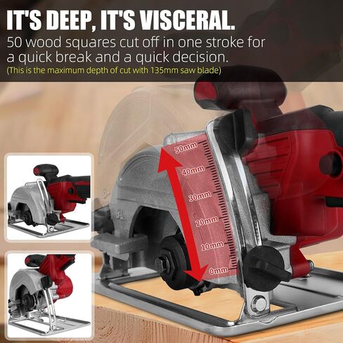 FURONGHUA 20V 4-1/2" Cordless Circular Saw Band 2.0Ah Battery, Laser Guider, Tear Guide Max Cut Depth in Saudi Arabia