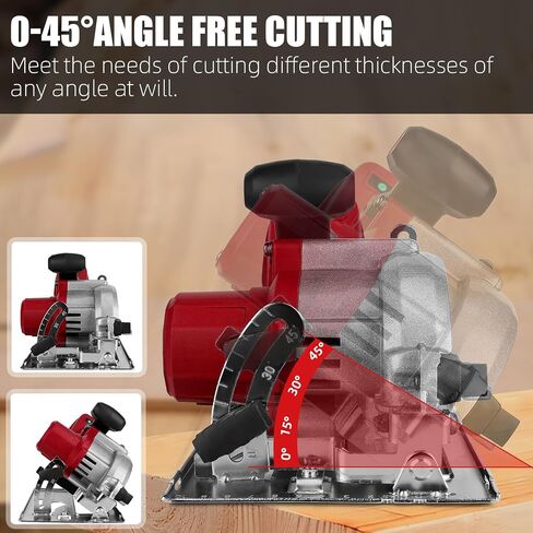 FURONGHUA 20V 4-1/2" Cordless Circular Saw Band 2.0Ah Battery, Laser Guider, Tear Guide Max Cut Depth in Saudi Arabia