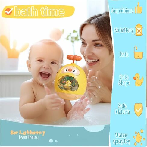 Baby Bath Toys forToddlers 1-3,Pool Toys for Toddlers 1-3 ,Roly PolyToys Duck Spray Bathing Toy with Floating Sprinkle ,Toddlers Toy for Boys Girls Gifts in Kuwait