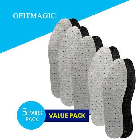 5 Pairs Odour Stop Insoles with Charcoal,Anti Odour Shoe Insoles,Odor Eater Shoe Inserts for Summer,Sockless Barefoot Insoles,Shoe Odor & Foot Deodorizer in Kuwait