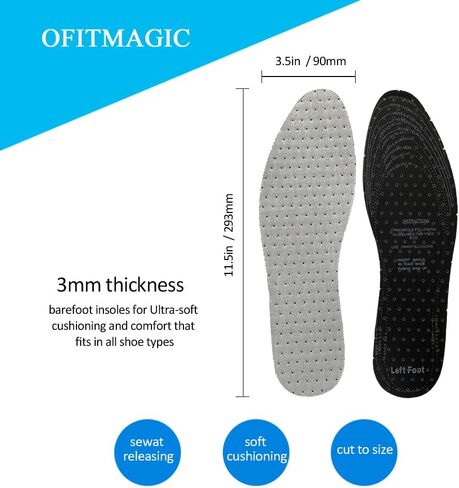 5 Pairs Odour Stop Insoles with Charcoal,Anti Odour Shoe Insoles,Odor Eater Shoe Inserts for Summer,Sockless Barefoot Insoles,Shoe Odor & Foot Deodorizer in Kuwait