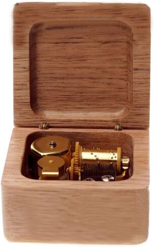 Wind-Up Wooden Music Box with Gold-Plating Movement in,Love Story,Black in Kuwait