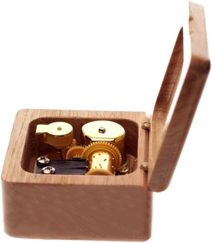Wind-Up Wooden Music Box with Gold-Plating Movement in,Love Story,Black in Kuwait