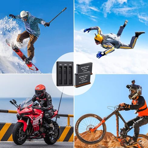 استبدال BURFLO 1800 مللي أمبير في الساعة لبطارية Insta360 ONE X2 القابلة لإعادة الشحن (عبوتين) وشاحن USB سريع ثلاثي القنوات متوافق مع ملحقات البطارية والشاحن الأصلية Insta360 ONE X2 (البطارية غير مقاومة للماء) in Kuwait