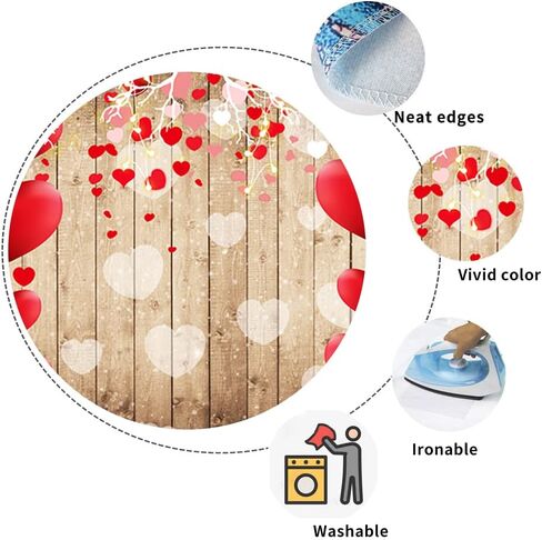 عيد الحب نسيج الجدار شنقا خمر ريفي الخشب النسيج الأحمر الحب القلب على خمر بلانك نسيج جدار الفن للأطفال غرفة المعيشة الهبي عطلة حزب الديكور ، 60 × 40 بوصة in Kuwait