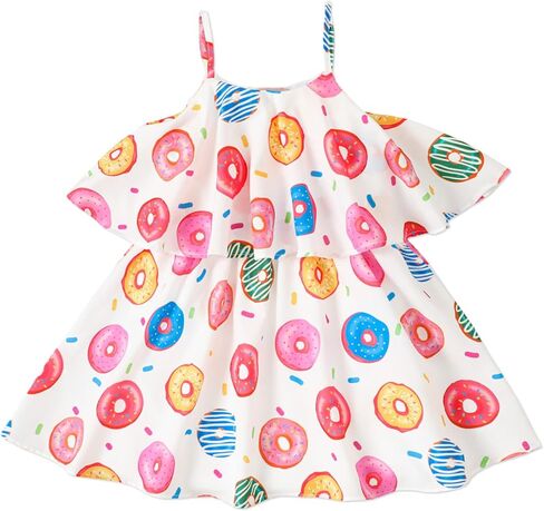 PATPAT Toddler Girl Dress Floral Print Casual Beach Sundress 2T-6T in Saudi Arabia