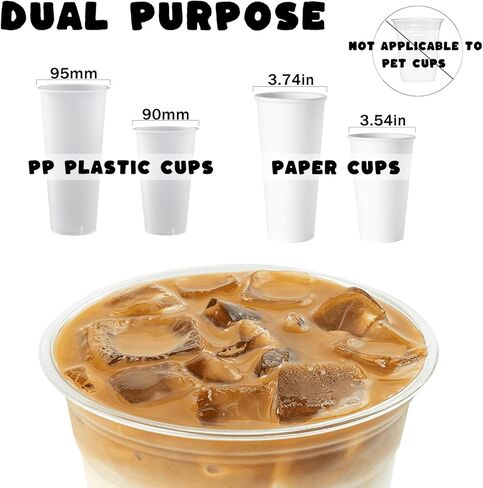 لفة تغليف اكواب من اويهيا، 90-105 ملم، 1500 كوب شفاف وسميك بفقاعات الشاي والفقاعات، غشاء محكم الغلق للاكواب البلاستيكية من البولي بروبيلين، الاكواب الورقية in Kuwait