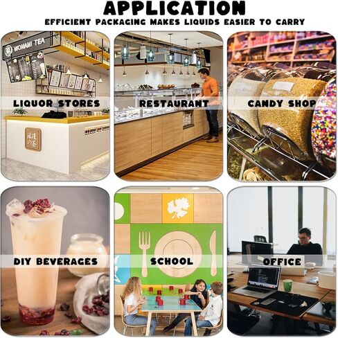 لفة تغليف اكواب من اويهيا، 90-105 ملم، 1500 كوب شفاف وسميك بفقاعات الشاي والفقاعات، غشاء محكم الغلق للاكواب البلاستيكية من البولي بروبيلين، الاكواب الورقية in Kuwait