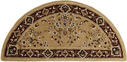 Beige Oriental Wool Hearth Rug, Half Round in Saudi Arabia