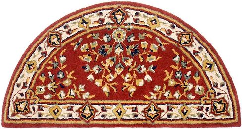 Beige Oriental Wool Hearth Rug, Half Round in Saudi Arabia