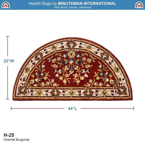 Beige Oriental Wool Hearth Rug, Half Round in Saudi Arabia