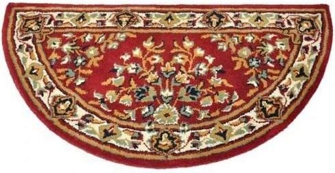 Beige Oriental Wool Hearth Rug, Half Round in Saudi Arabia