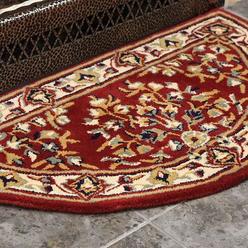Beige Oriental Wool Hearth Rug, Half Round in Saudi Arabia