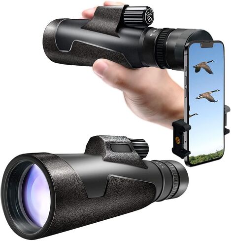 30x50 Monocular, Monocular Telescope for Smartphone, Portable Telescope, High Definition Handheld Telescope with Smartphone Holder & Adjustable Tripod, Monocular for Hunting Bird Watching in Kuwait