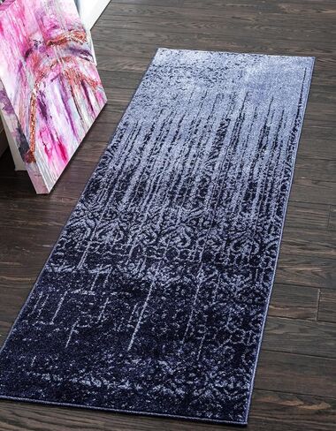 سجادة منطقة Loom Del Mar Collection الفريدة - جنيفر (4' 1" x 6' 1" مستطيلة، أزرق/أزرق داكن) in Saudi Arabia