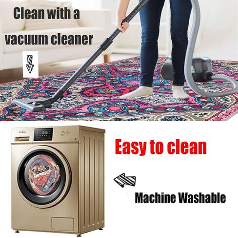 AMZALI Boho عداء البساط، 2x6 خمر ميدالية السجاد المتعثرة السجاد عداء قابل للغسل عدم الانزلاق منطقة البساط المدخل حصيرة الكلمة للممر المطبخ غرفة المعيشة غرفة النوم غرفة الغسيل in Kuwait