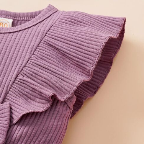 Tinypainter الوليد طفلة ملابس الرضع زهرة رومبير أكمام بذلة القوس الكبير ملابس الصيف 0-18 أشهر in Kuwait