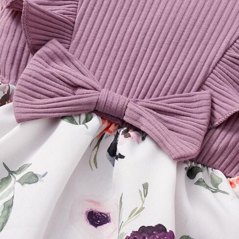 Tinypainter الوليد طفلة ملابس الرضع زهرة رومبير أكمام بذلة القوس الكبير ملابس الصيف 0-18 أشهر in Kuwait