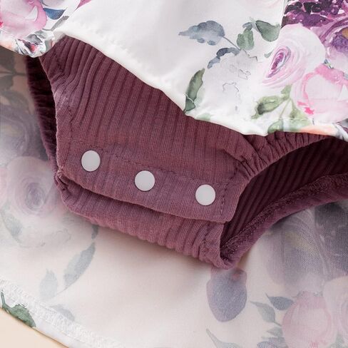 Tinypainter الوليد طفلة ملابس الرضع زهرة رومبير أكمام بذلة القوس الكبير ملابس الصيف 0-18 أشهر in Kuwait