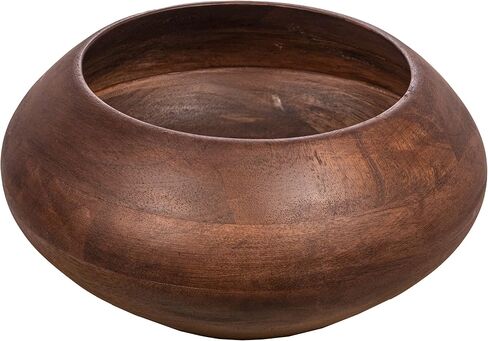 Bloomingville Modern Round Wood, Walnut Finish Bowl, Brown in Kuwait
