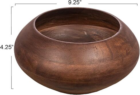 Bloomingville Modern Round Wood, Walnut Finish Bowl, Brown in Kuwait