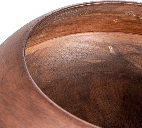 Bloomingville Modern Round Wood, Walnut Finish Bowl, Brown in Kuwait