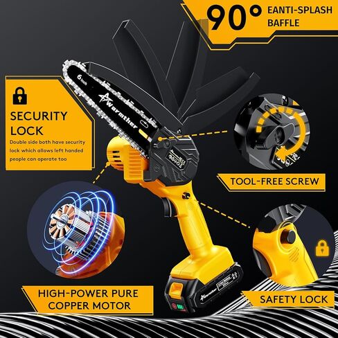 منشار كهربائي صغير لاسلكي 6 بوصة، منشار كهربائي مزود ببطارية 2 قطعة منشار فائق قابل لإعادة الشحن 21 فولت لقطع الخشب وتقليم الأشجار، ترقية 2024 in Kuwait