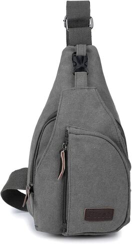 Q QICHUANG Crossbody Sling Backpack Canvas Small Sling Bag Hiking Daypack Rucksack for Men Women Outdoor Cycling Travel in Kuwait