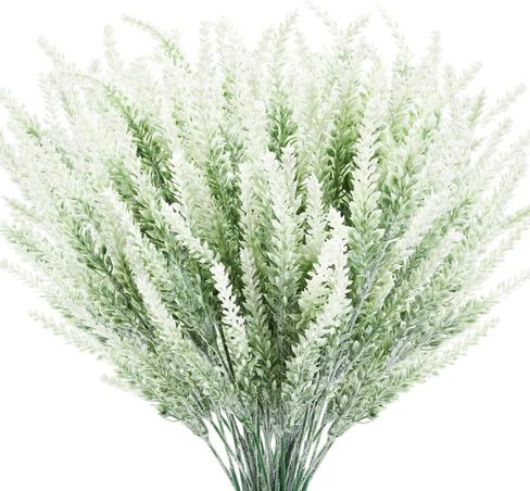 TENCHY 12 Bundles Artificial Lavender Flowers No Fade UV Resistant Fake Plastic Flowers Bouquet for Wedding Home Office Decoration- Indoor/Outdoor Use (Fuchsia) in Saudi Arabia