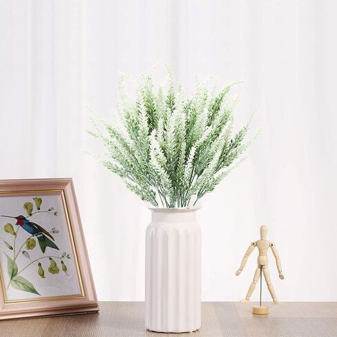 TENCHY 12 Bundles Artificial Lavender Flowers No Fade UV Resistant Fake Plastic Flowers Bouquet for Wedding Home Office Decoration- Indoor/Outdoor Use (Fuchsia) in Saudi Arabia