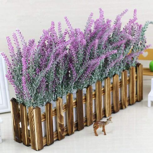 TENCHY 12 Bundles Artificial Lavender Flowers No Fade UV Resistant Fake Plastic Flowers Bouquet for Wedding Home Office Decoration- Indoor/Outdoor Use (Fuchsia) in Kuwait