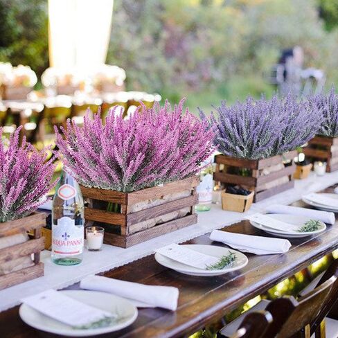 TENCHY 12 Bundles Artificial Lavender Flowers No Fade UV Resistant Fake Plastic Flowers Bouquet for Wedding Home Office Decoration- Indoor/Outdoor Use (Fuchsia) in Kuwait