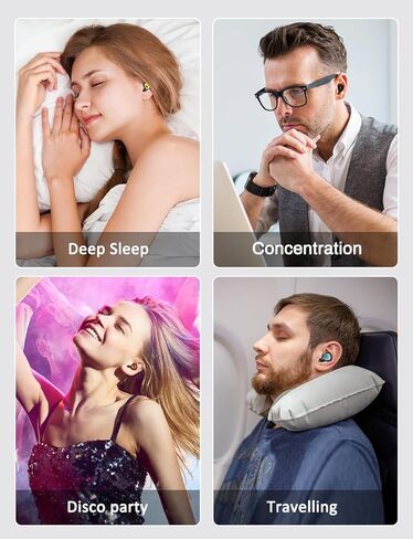 سدادات أذن هادئة من ONITOON، سدادات أذن ملونة لتقليل الضوضاء متعددة الاستخدامات للنوم والعمل، حماية السمع بخاصية إلغاء الضوضاء 25 ديسيبل للسفر والدراسة والحفلات والدي جي والمهرجانات والحفلات الموسيقية والحياة الليلية in Kuwait