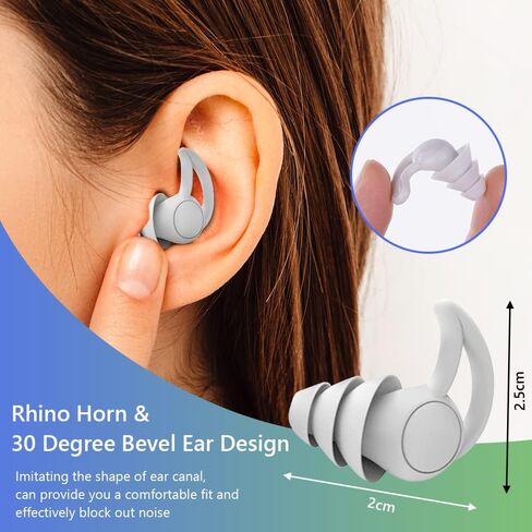 سدادات أذن من AOOWU للنوم، قطعتان من سدادات الأذن المانعة للضوضاء مع صندوق حاوية تخزين، سدادات أذن لحماية السمع، العمل، الشخير، السفر، النوم، الحفلات الموسيقية (أسود) in Kuwait