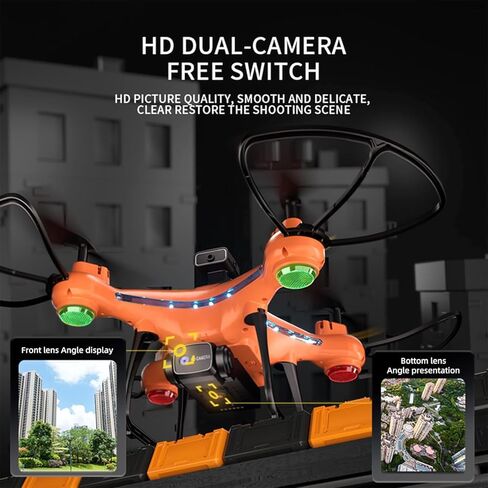 طائرة بدون طيار AIROKA H112 RC مع كاميرات مزدوجة، يمكن التحكم في التطبيق بدون طيار، مع تحوم تلقائي، وقلب ثلاثي الأبعاد، ووضع مقطوعة الرأس و3 بطاريات، لعبة هدية رائعة للأولاد والبنات (أسود) in Kuwait
