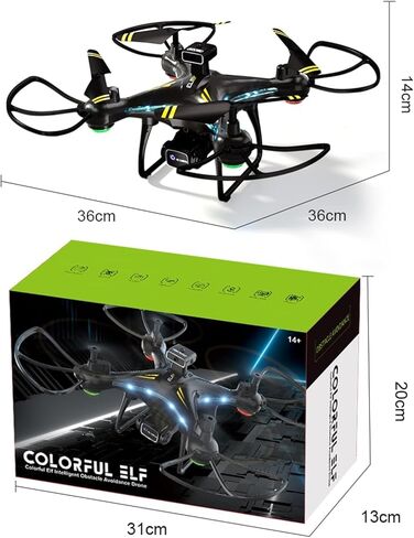 طائرة بدون طيار AIROKA H112 RC مع كاميرات مزدوجة، يمكن التحكم في التطبيق بدون طيار، مع تحوم تلقائي، وقلب ثلاثي الأبعاد، ووضع مقطوعة الرأس و3 بطاريات، لعبة هدية رائعة للأولاد والبنات (أسود) in Kuwait