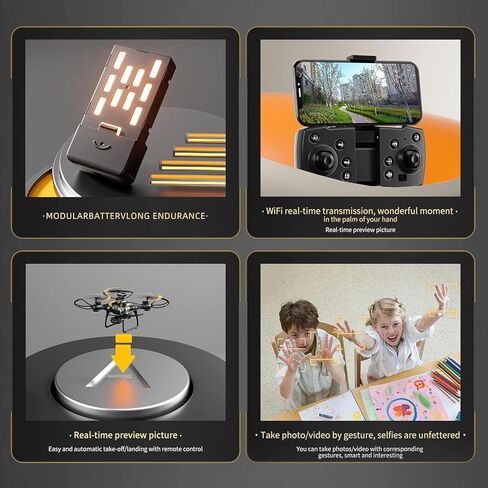 طائرة بدون طيار AIROKA H112 RC مع كاميرات مزدوجة، يمكن التحكم في التطبيق بدون طيار، مع تحوم تلقائي، وقلب ثلاثي الأبعاد، ووضع مقطوعة الرأس و3 بطاريات، لعبة هدية رائعة للأولاد والبنات (أسود) in Kuwait
