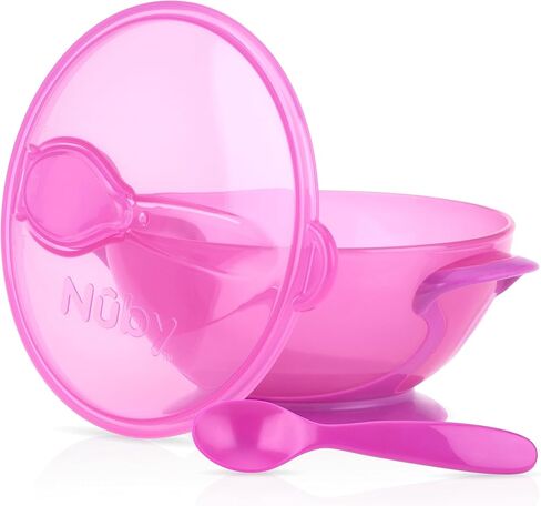 Nuby Suction Bowl with Spoon and Lid, Blue in Saudi Arabia