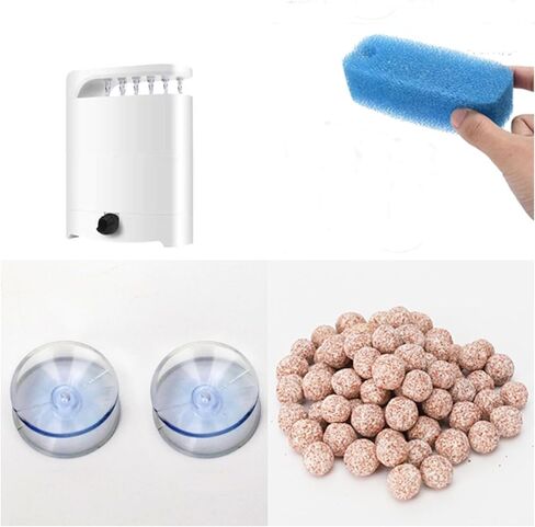 ZSPET 850L/H Low Water Filter with 2 Sponges &Bio Ball, 3-in-1 Water Circulation Amphibian Turtle Tank Filter, for 5-20 Gallon Turtle Tanks, Reptile Frog in Kuwait